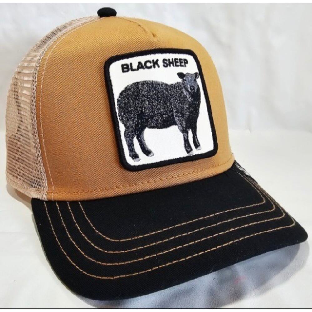 Goorin Bros The Black Sheep Snapback Trucker Hat Adjustable NWOT Khaki/Black